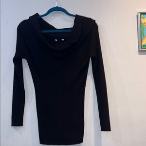 Elegant Off-the-Shoulder Black Sweater